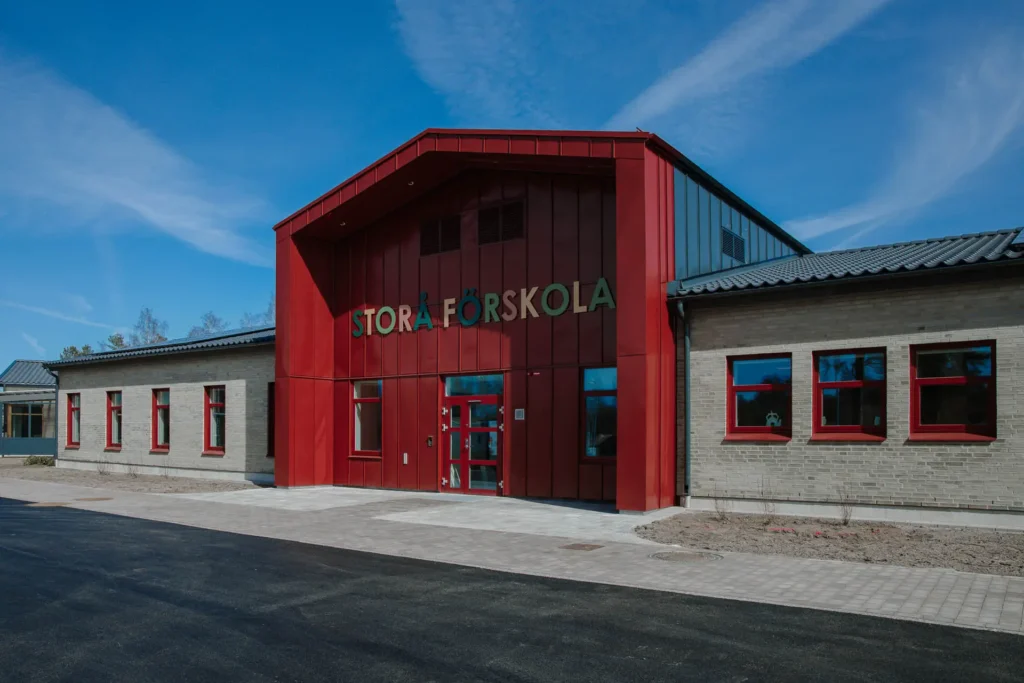 Nybyggnation av Storå förskola i Hillerstorp utfört av Lagans Byggnads AB