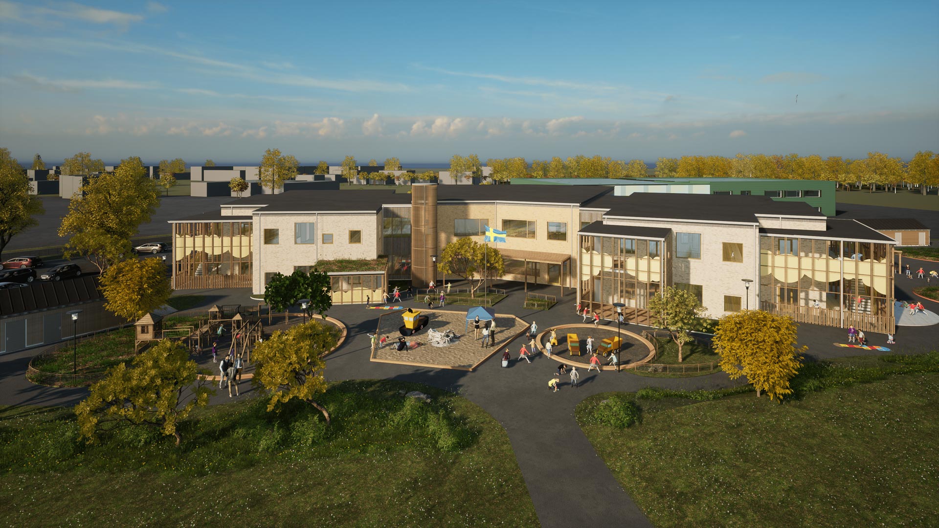 Sjökulla Förskola nybyggnation i Laholm utfört av Lagans Byggnads AB